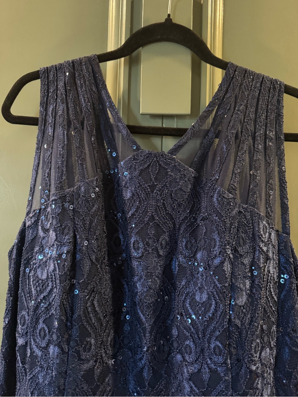 NWT R&M Richards Sparkle and Lace Gown - Picture 3 of 8
